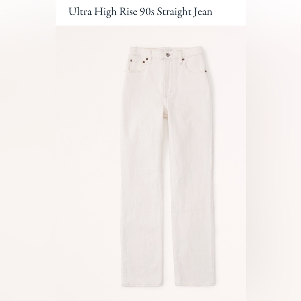 Abercrombie & Fitch Ultra High Rise 90s straight cream 29/8R